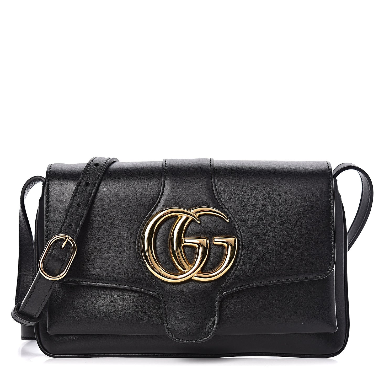 Vitello Palmellato Lux Small Arli Flap Shoulder Bag Black