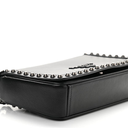 Prada Glace Calfskin Studded Crossbody Black 8 of 9