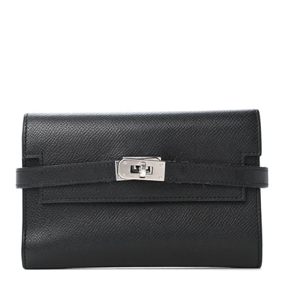 Hermes Epsom Medium Kelly Wallet Black 1 of 4