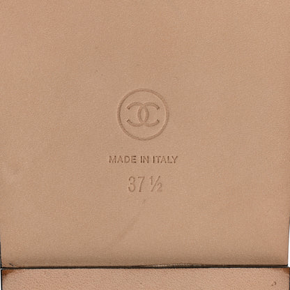 Chanel Lambskin Printed CC Velcro Dad Sandals 37.5 White Black 7 of 9