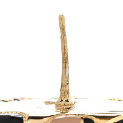 Chanel Metal Crystal Leopard Print CC Round Earrings Gold Black 5 of 5