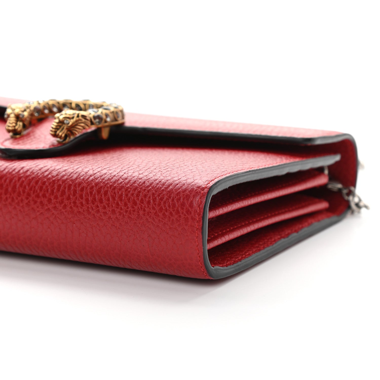 Gucci Calfskin Mini Dionysus Chain Wallet Hibiscus Red 9 of 9
