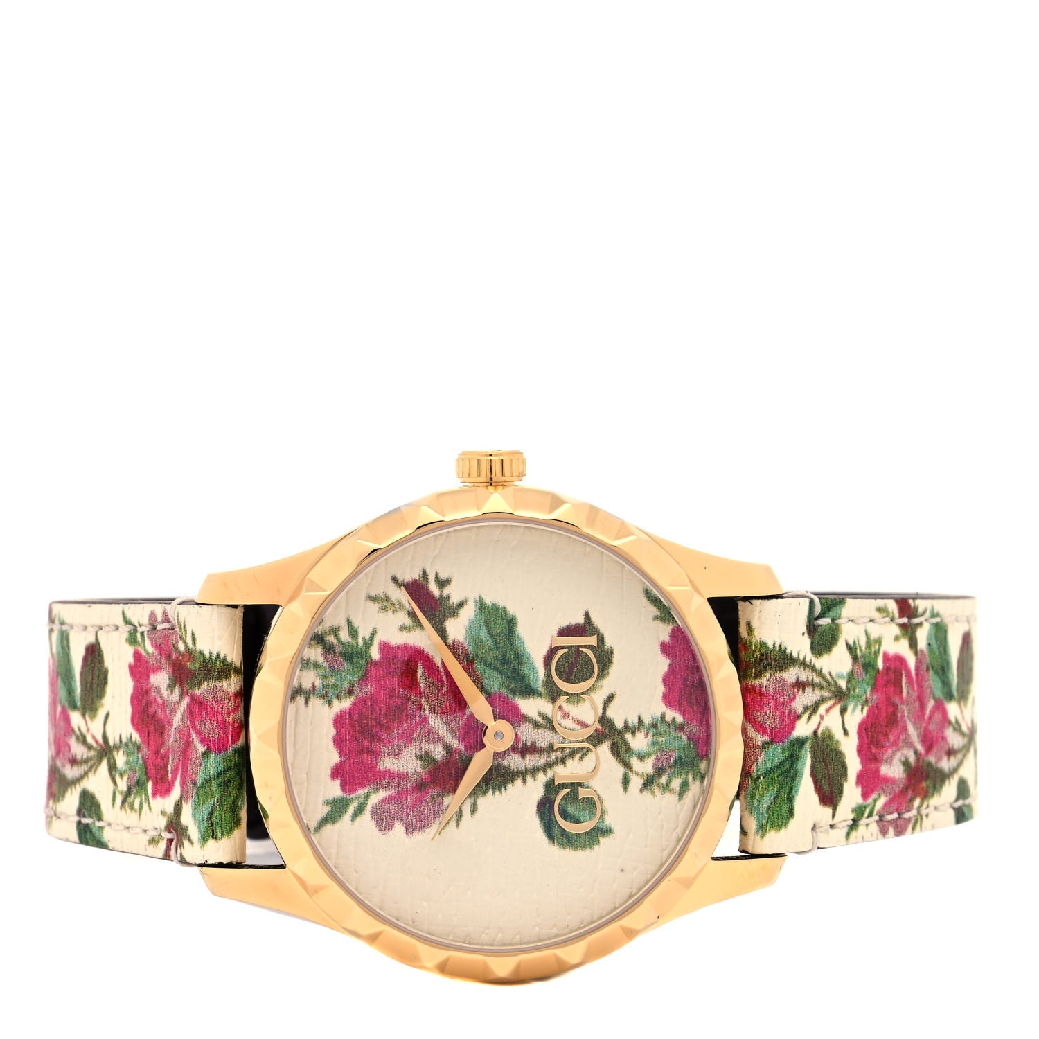 Gucci Stainless Steel Calfskin 38mm G-Timeless Floral Quartz Watch Ivory 2 of 5