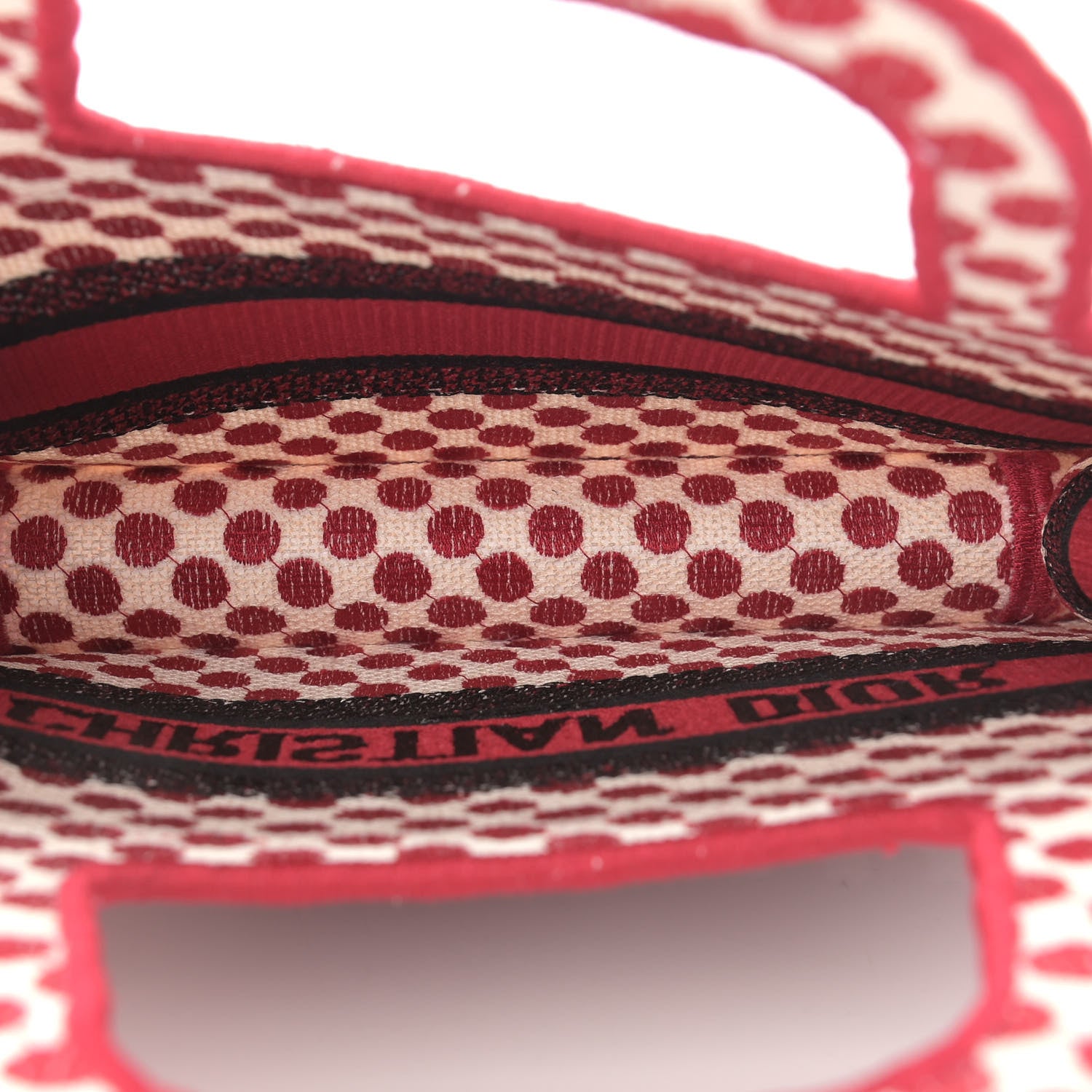Christian Dior Canvas DiorAmour Dots Mini Book Tote Red 5 of 9