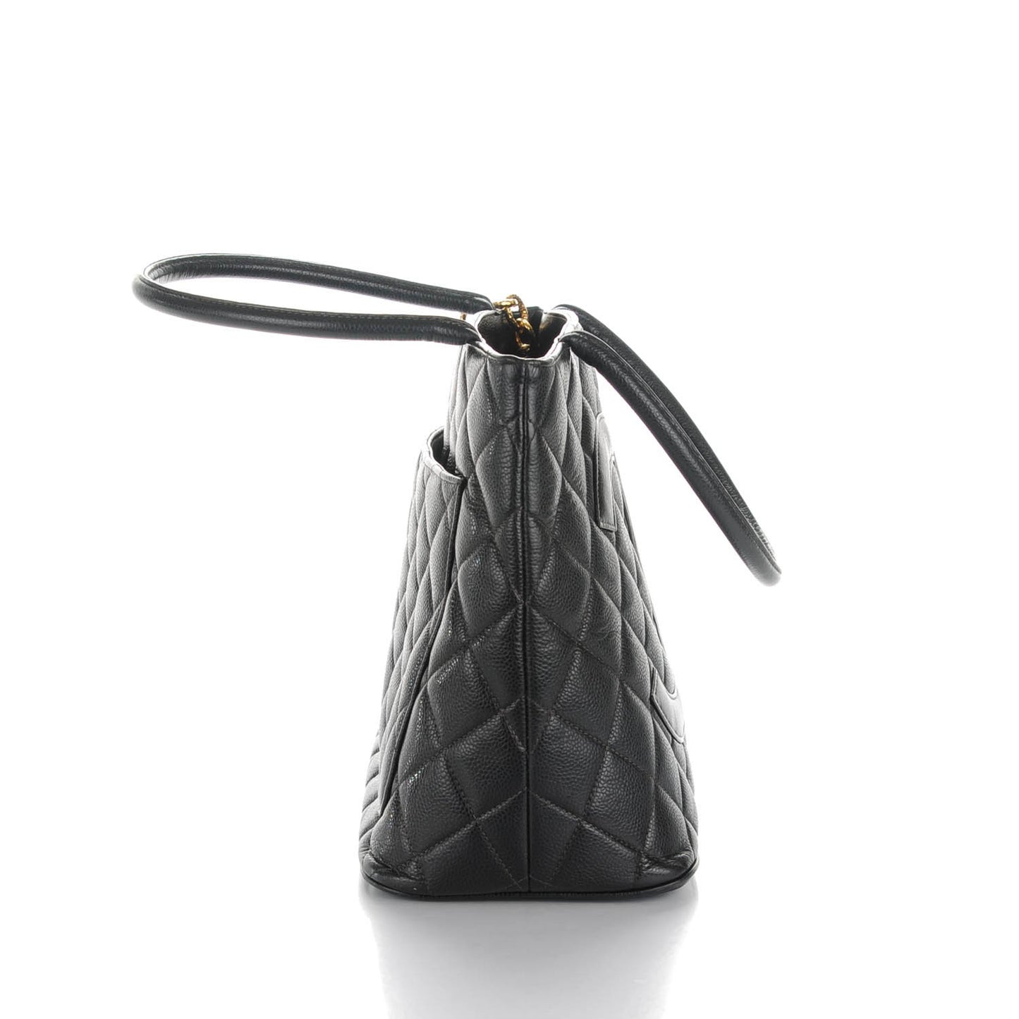 Caviar Quilted Medallion Tote Black