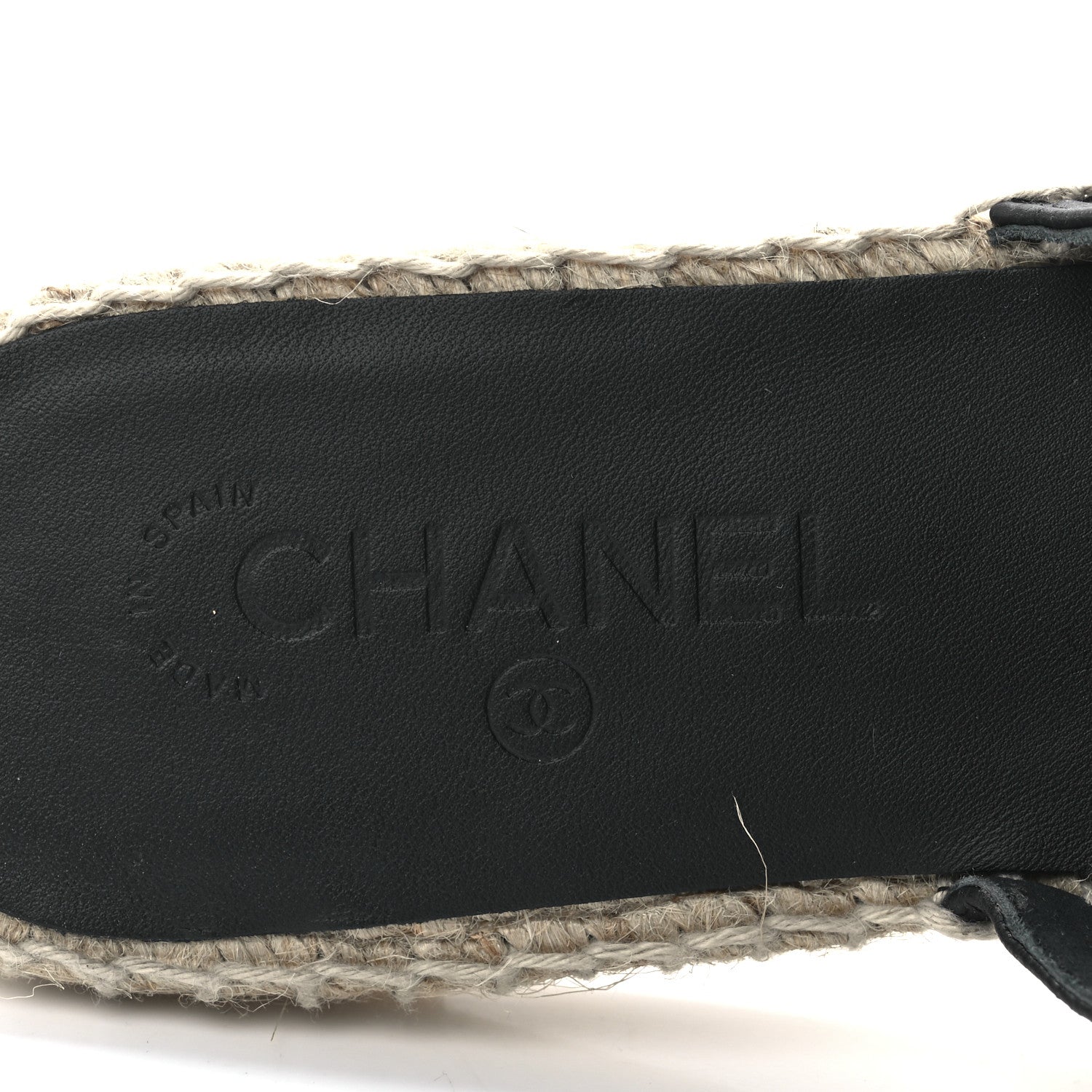 Chanel Calfskin CC Espadrille Mules 41 Black 8 of 9
