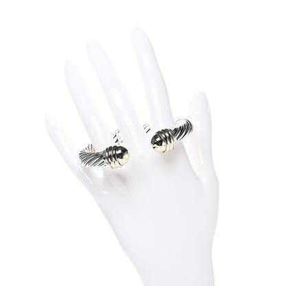 David Yurman Sterling Silver 14K Yellow Gold 10mm Cable Classics Bracelet 2 of 4