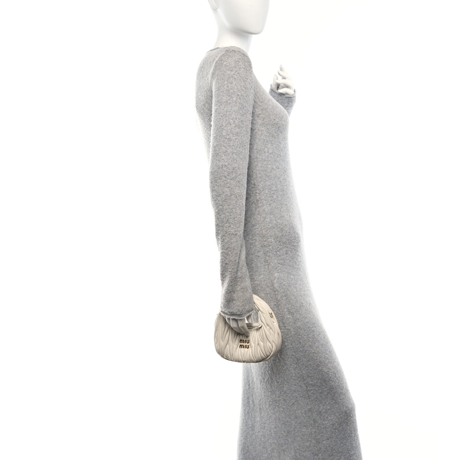 Miu Miu Nappa Matelasse Mini Wander Hobo White 2 of 11