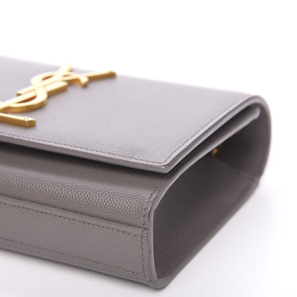 Saint Laurent Grain De Poudre Small Monogram Kate Satchel Fog 9 of 11