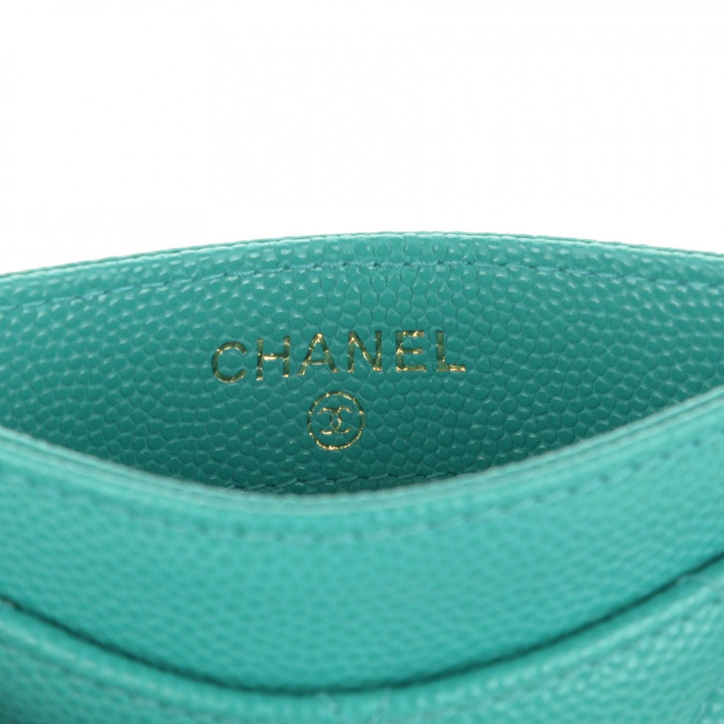 Caviar Quilted Card Holder Turquoise