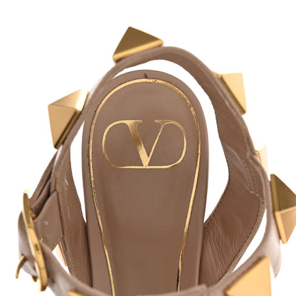 Valentino Garavani Calfskin Roman Stud 90mm Sandals 37 Rose Cannelle 7 of 15