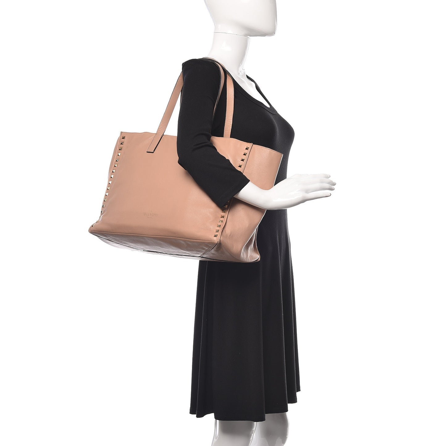 Nappa Medium Rockstud Soft Tote Soft Noisette