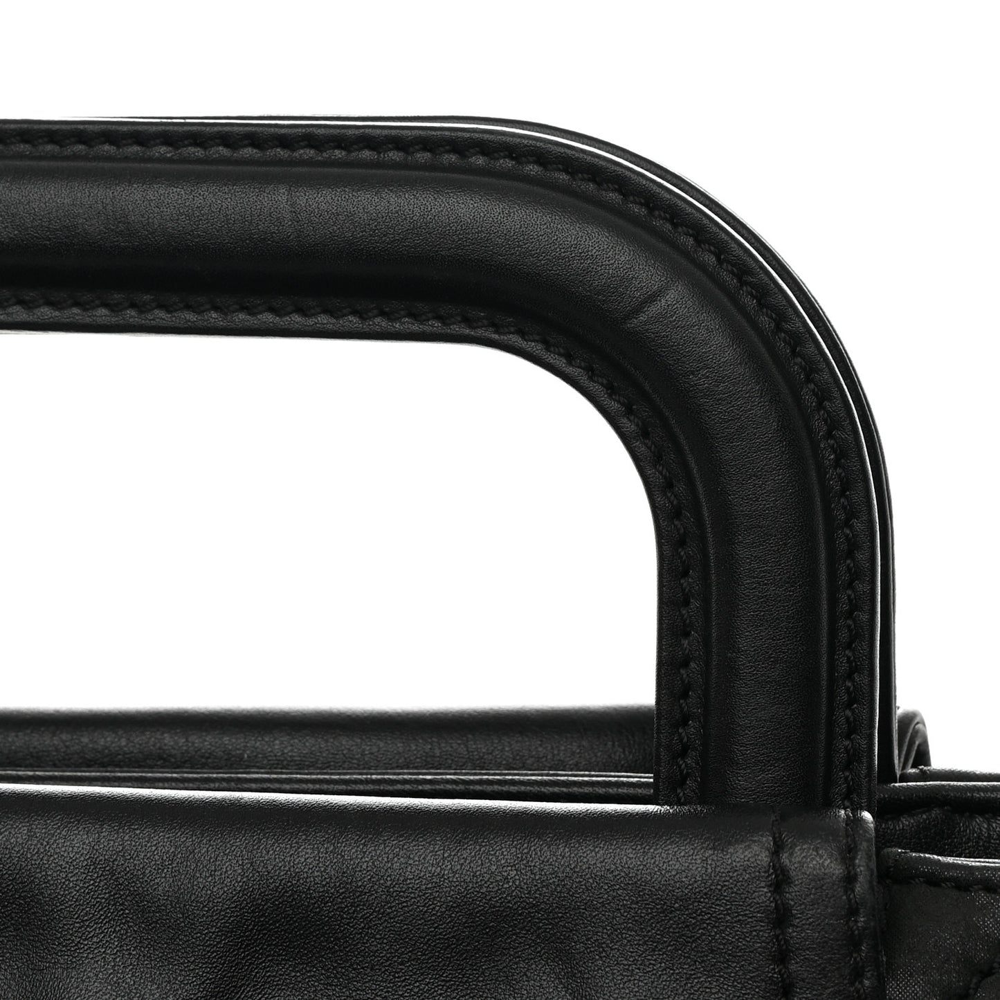 Iridescent Calfskin Quilted In The Mix Shopping Tote Black