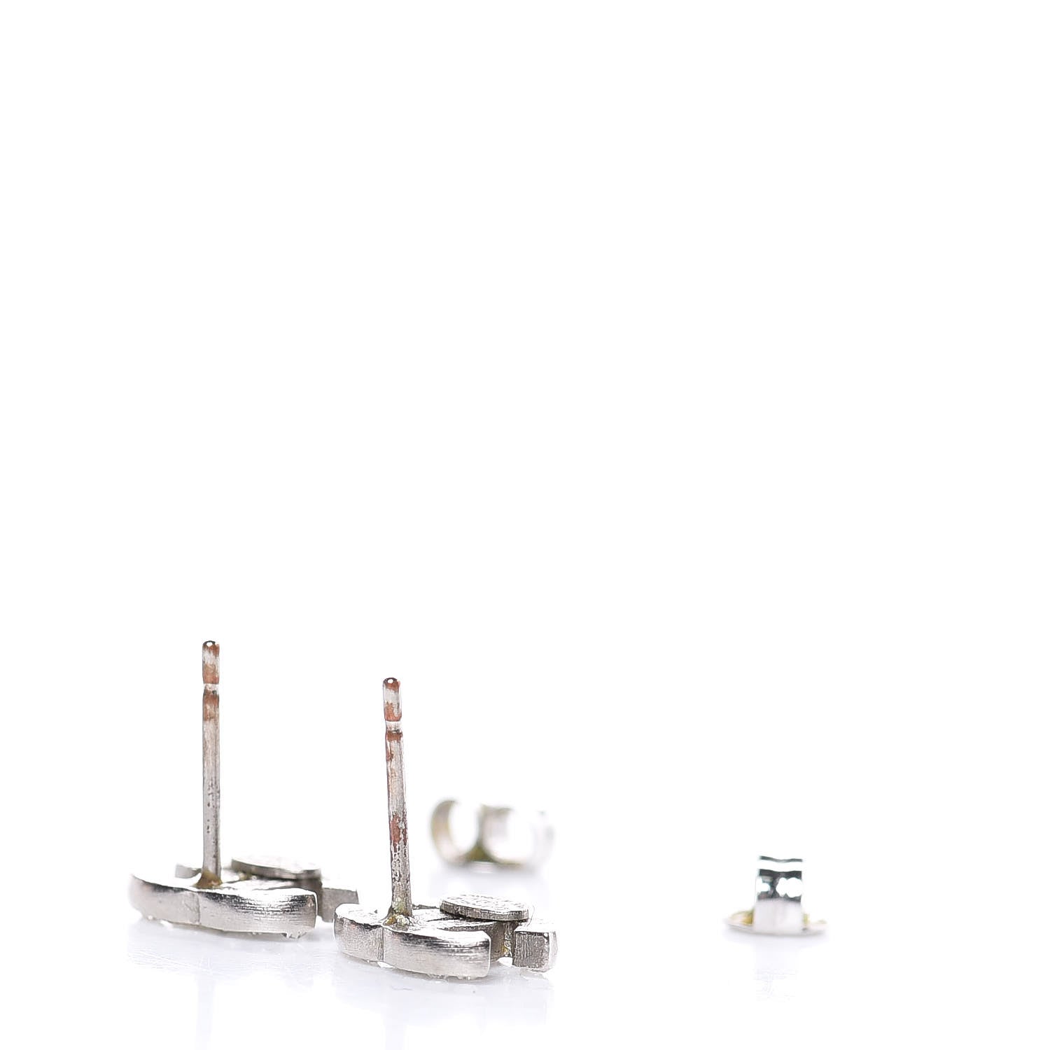 Chanel Crystal Mini Timeless CC Earrings Silver 5 of 5