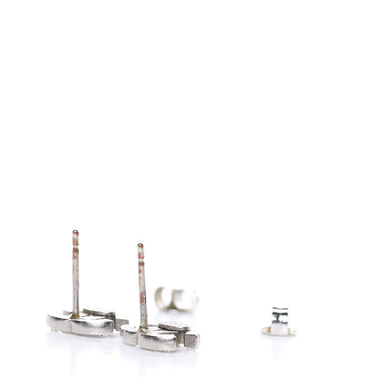 Chanel Crystal Mini Timeless CC Earrings Silver 5 of 5