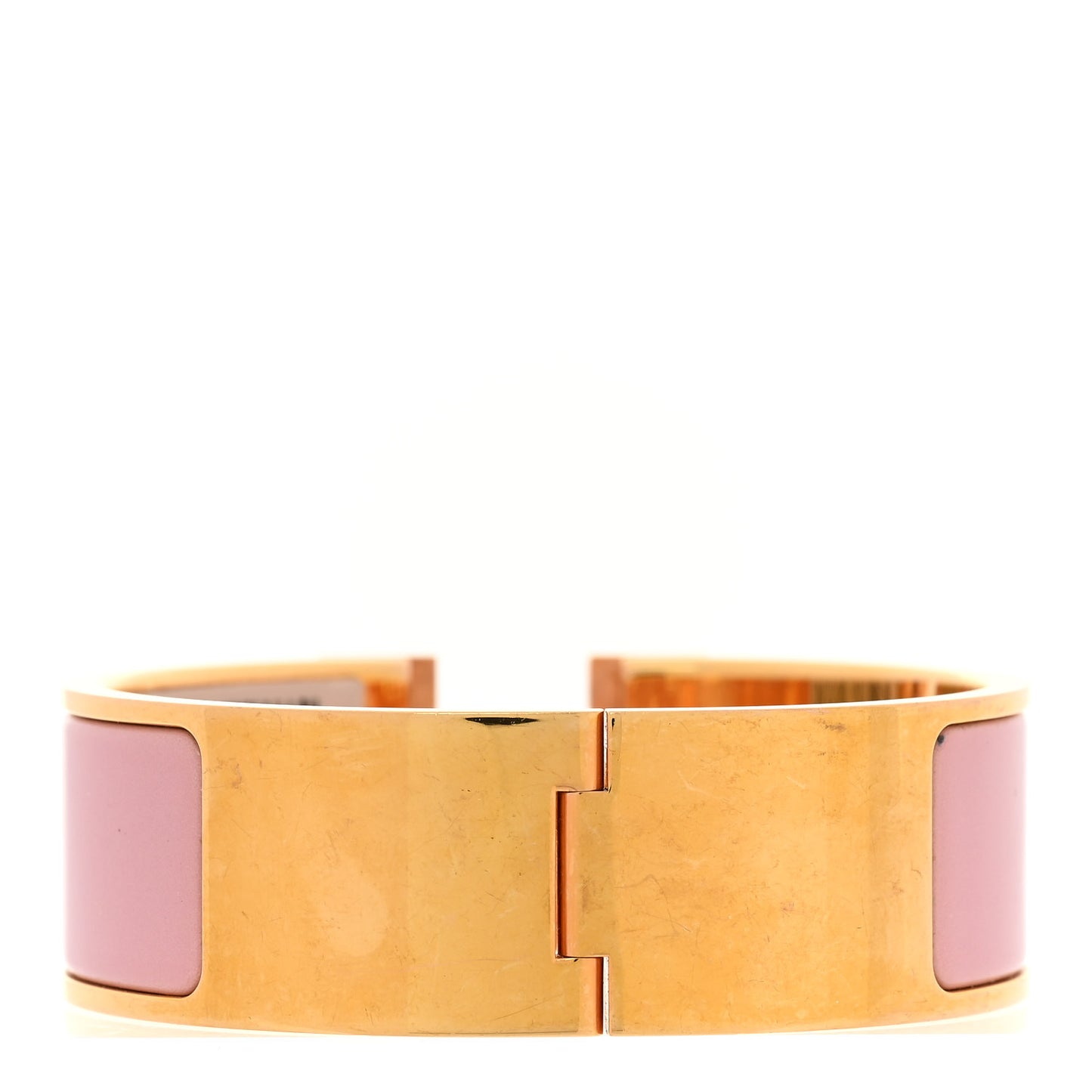 Enamel Wide Clic Clac H Bracelet PM Rose Nacarat