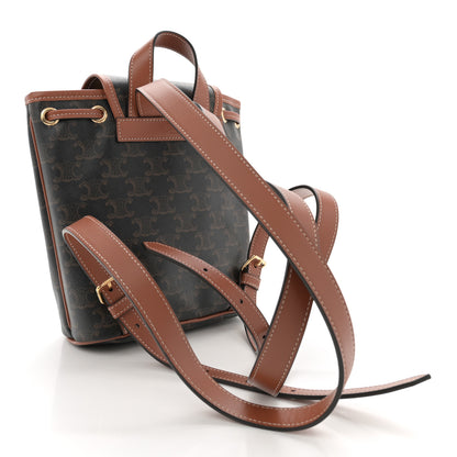 Celine Triomphe Canvas Calfskin Mini Folco Backpack Tan 3 of 11