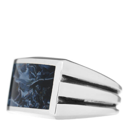 David Yurman Sterling Silver Pietersite Beveled Signet Ring 60 9 3 of 5