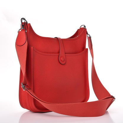 Hermes Taurillon Clemence Evelyne III PM Rouge Tomate 3 of 9