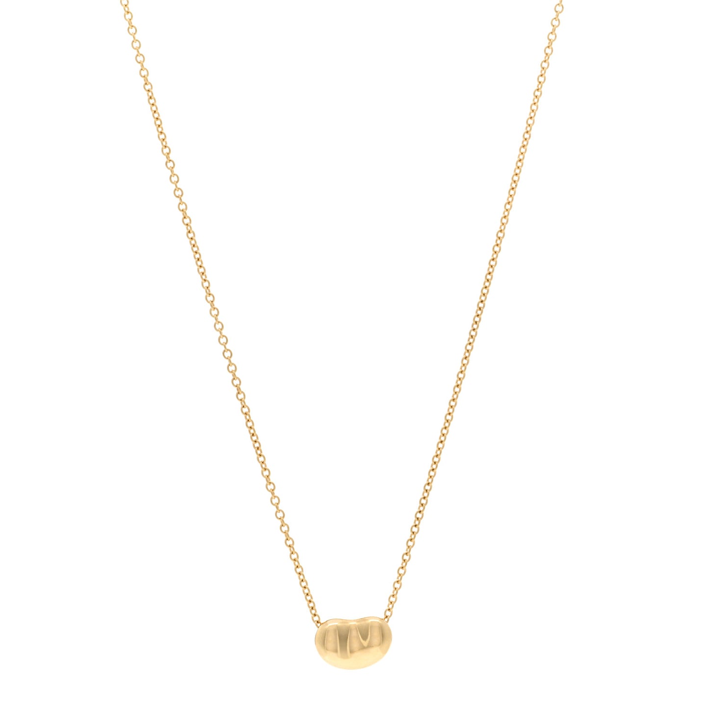 18K Yellow Gold 9mm Elsa Peretti Bean Pendant Necklace
