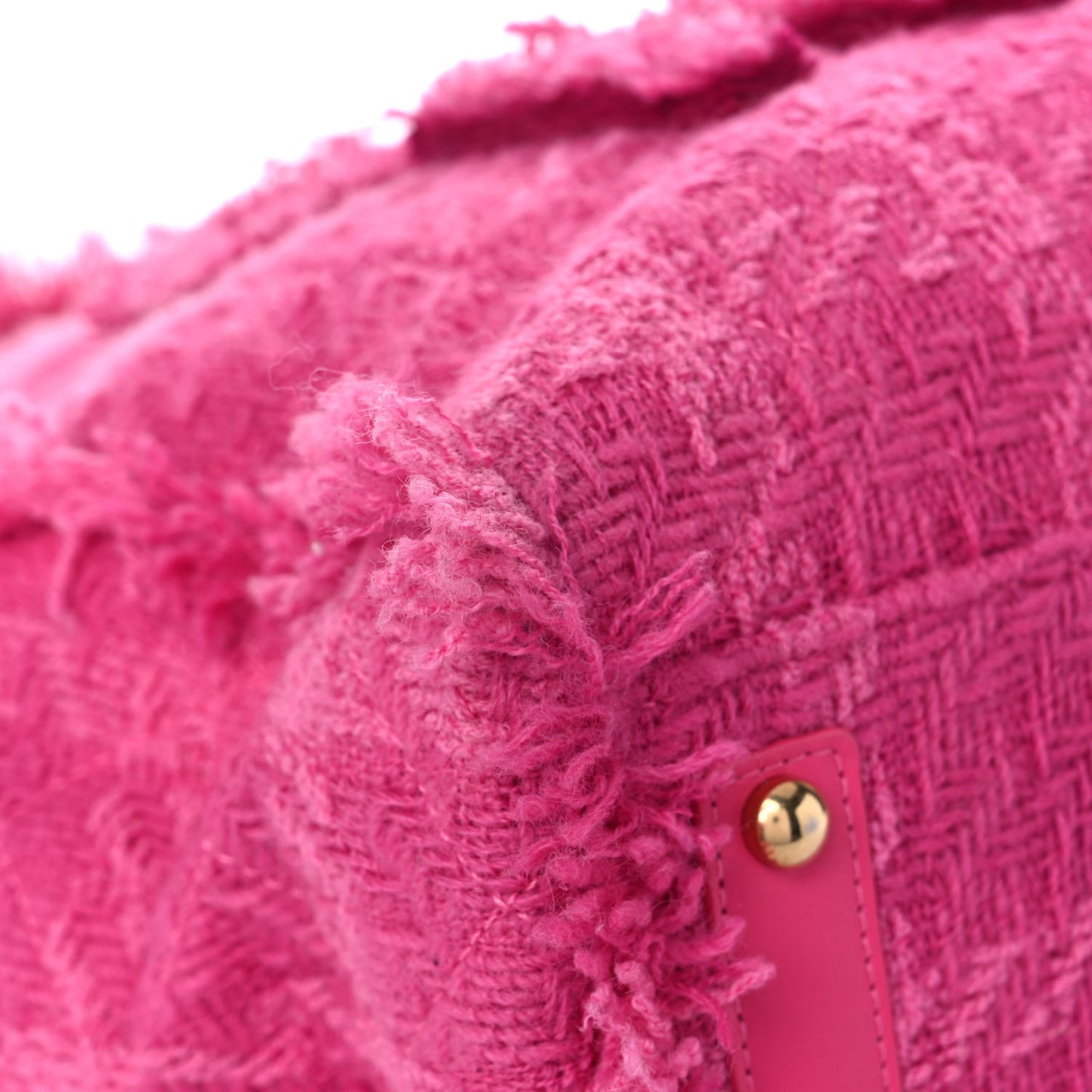 Wool Tweed Large Zipped Shopping Tote Pink