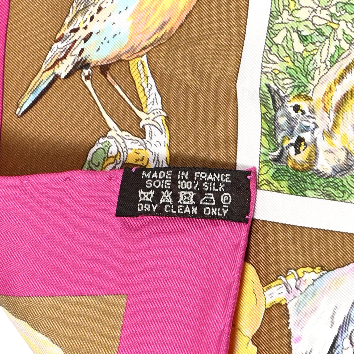Hermes Silk La Vie Sauvage Du Texas Scarf 90 Rose Indien Tabac Vert 4 of 10