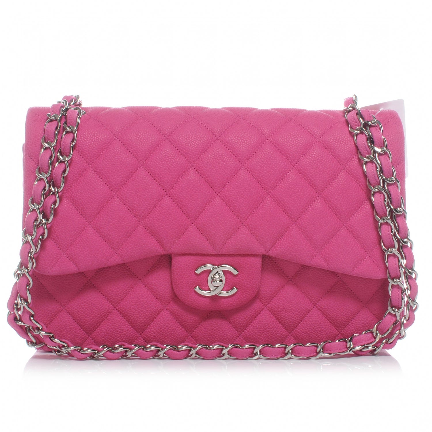 Chanel Iridescent Caviar Jumbo Double Flap Hot Pink 1 of 8