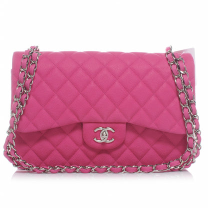 Chanel Iridescent Caviar Jumbo Double Flap Hot Pink 1 of 8