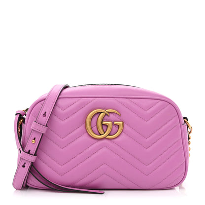Gucci Calfskin Matelasse Small GG Marmont Chain Shoulder Bag Candy Mousse 1 of 10