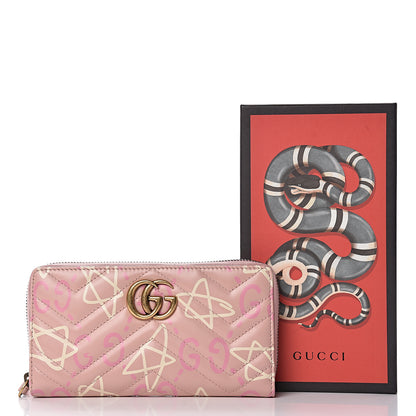 Gucci Calfskin Matelasse GucciGhost GG Marmont Zip Around Wallet Perfect Pink Rosa Ivory 10 of 10