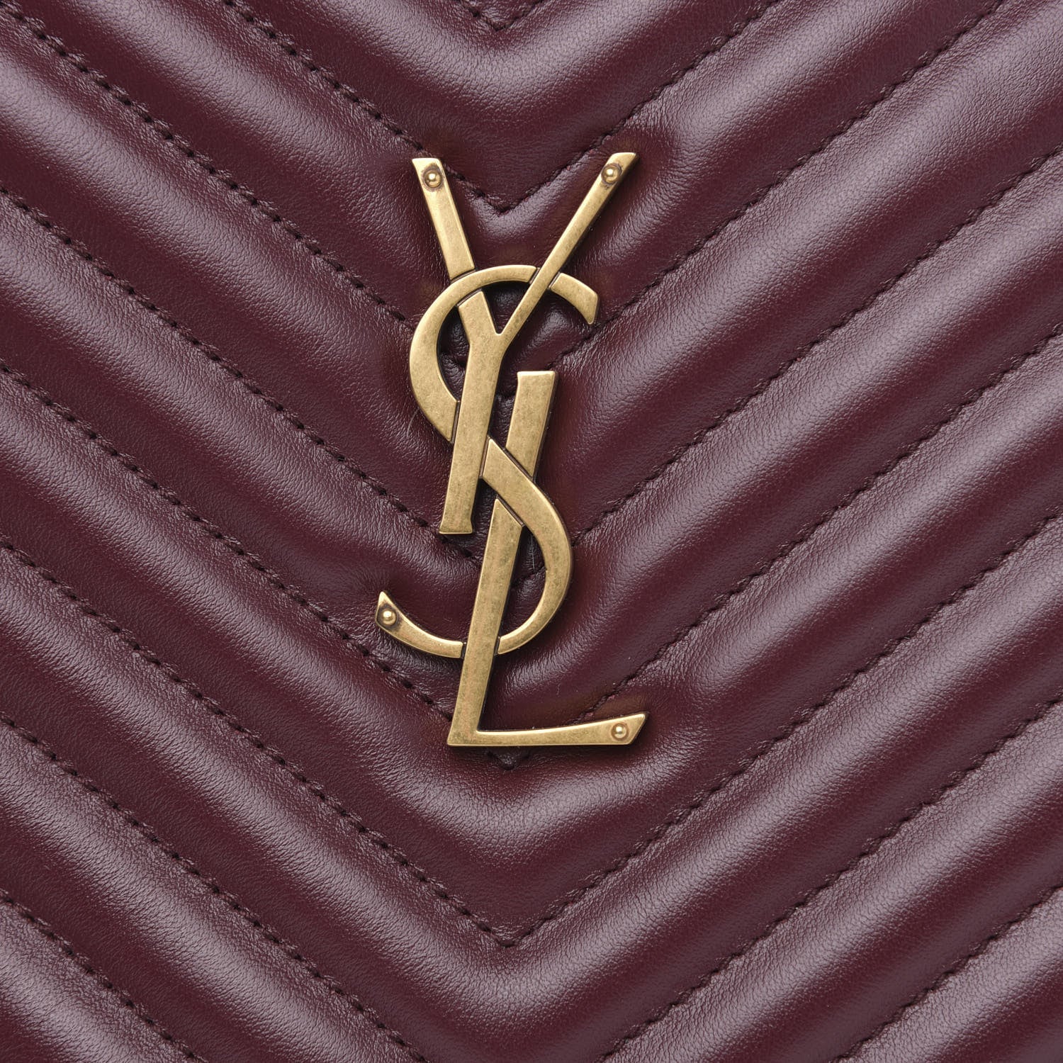 Saint Laurent Calfskin Matelasse Monogram Lou Camera Bag Dark Legion Red 9 of 9