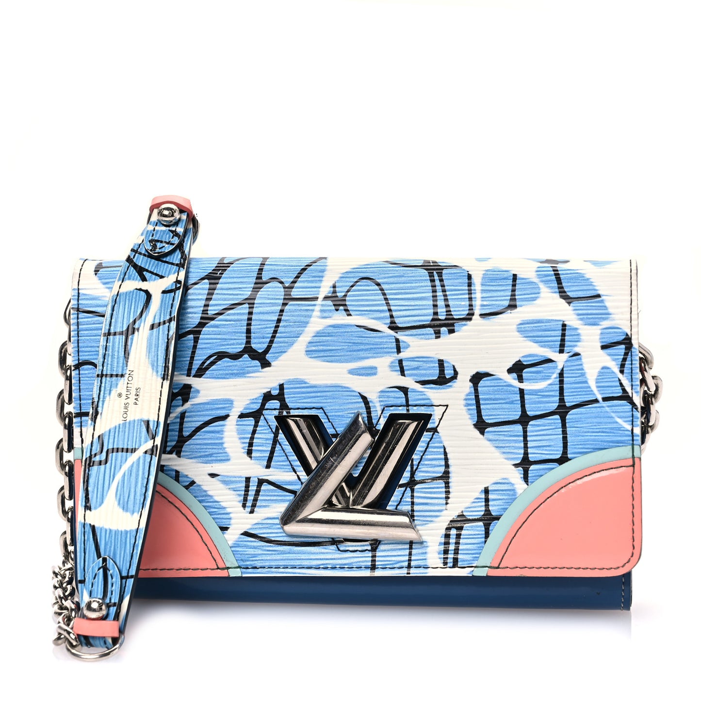 Epi Twist Chain Wallet Aqua