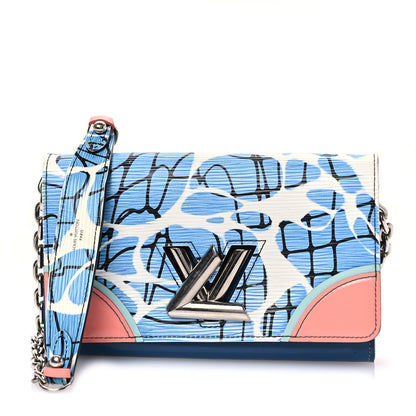Louis Vuitton Epi Twist Chain Wallet Aqua 1 of 10