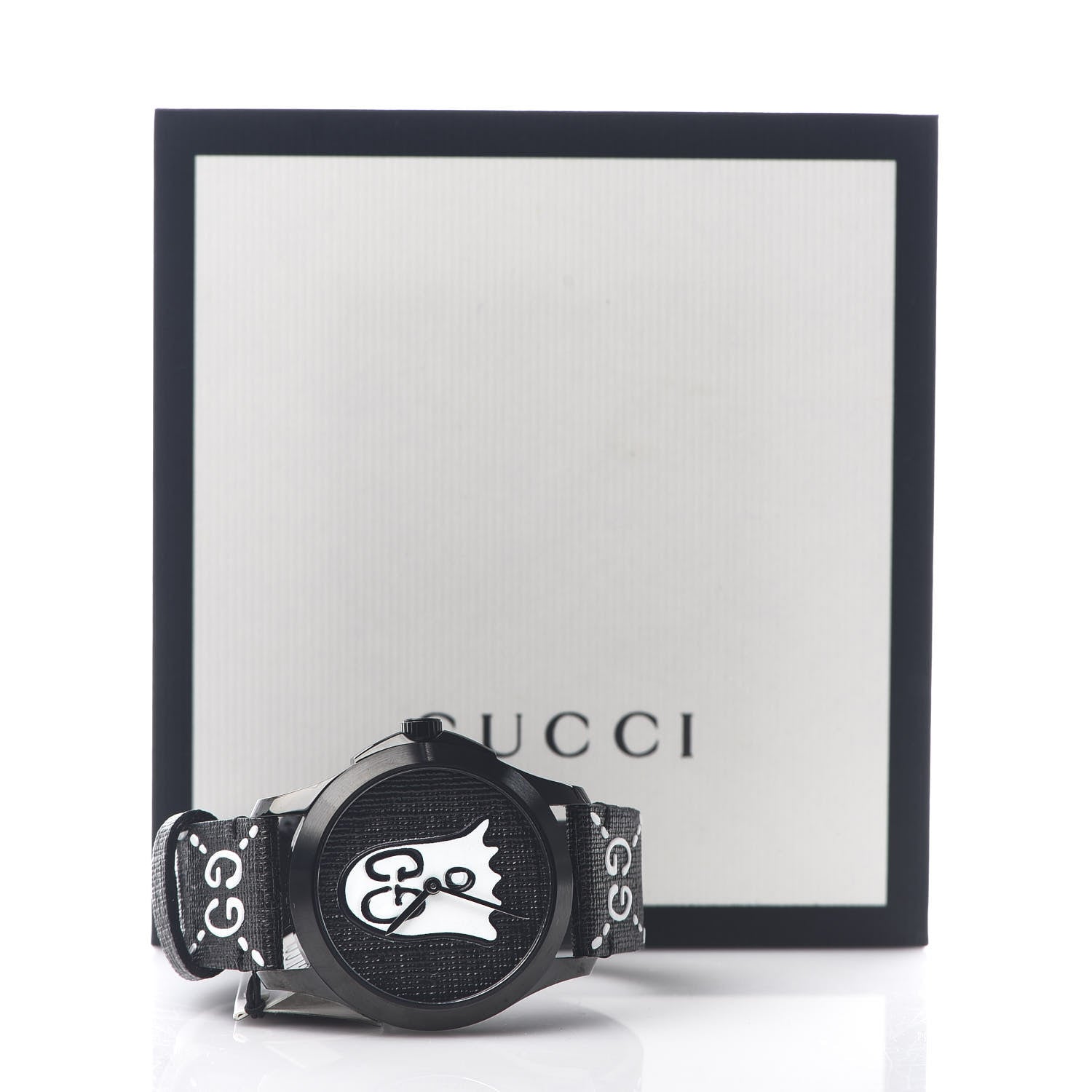 Gucci PVD Stainless Steel Canvas 38mm G-Timeless Ghost Quartz Watch Black 6 of 6