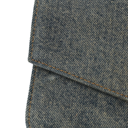 Saint Laurent Denim Monogram Chain Wallet Rodeo Blue Cinnamon 12 of 15