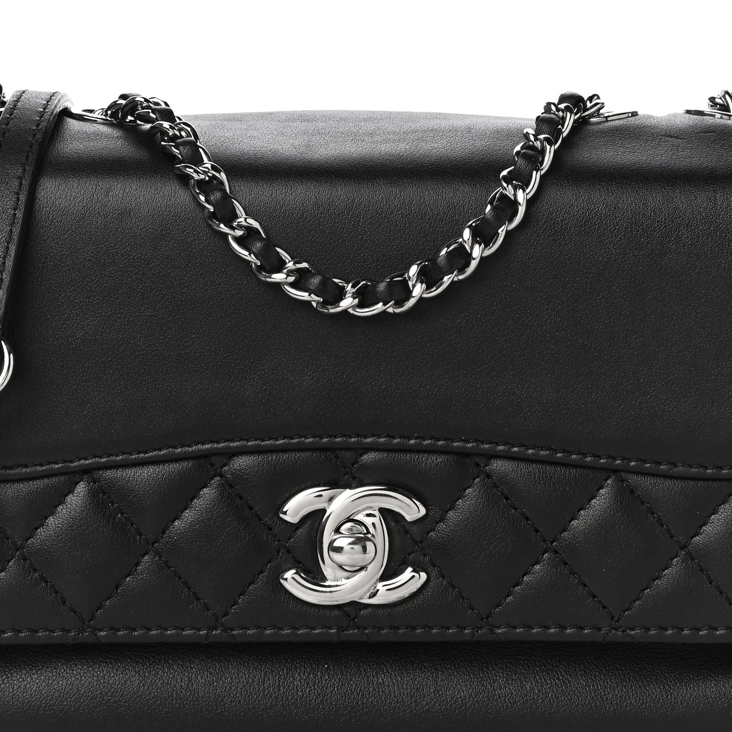Calfskin Mini Tramezzo Flap Black