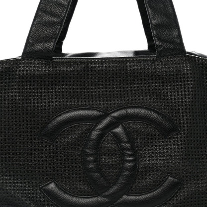 Chanel Leather Perforated Bowler Black 8 of 10