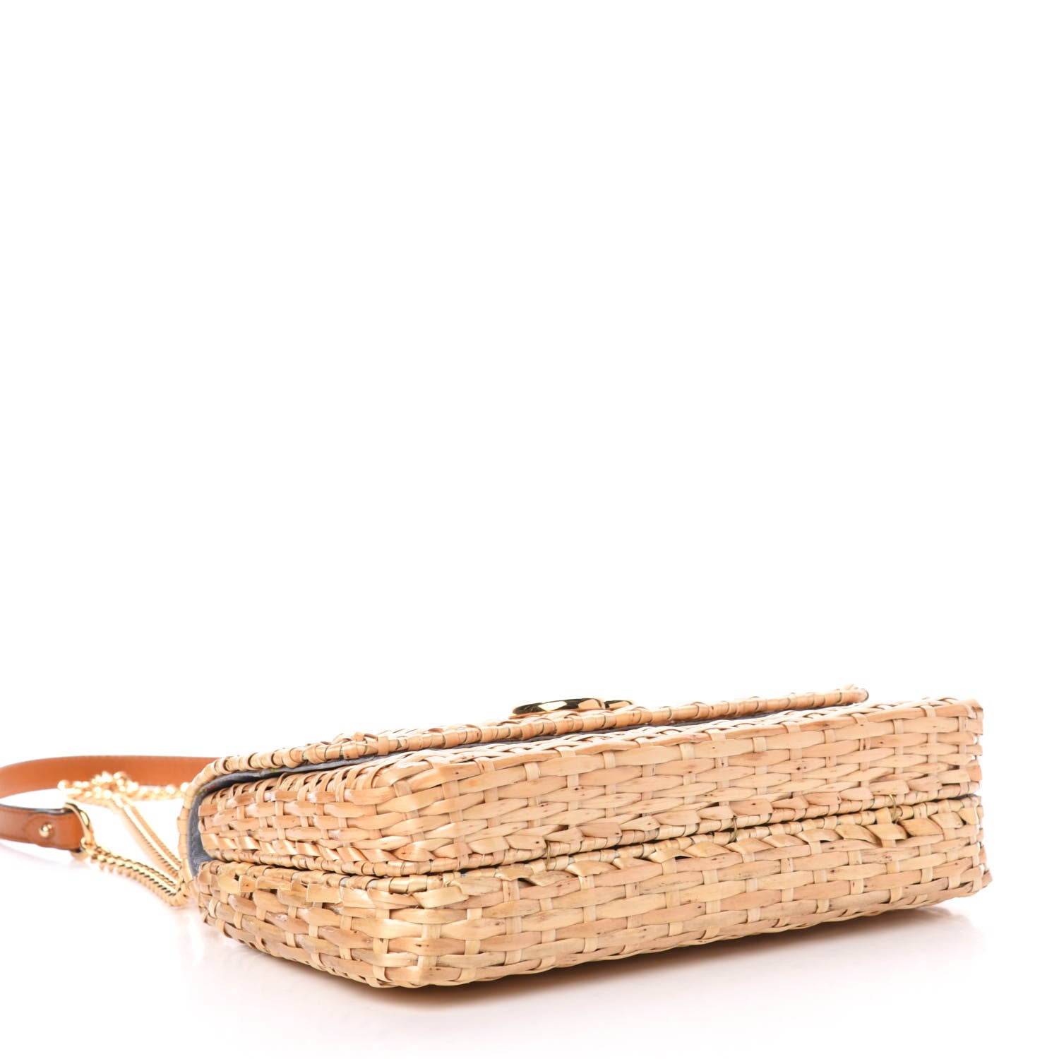 Gucci Glazed Wicker Small Cestino Shoulder Bag Natural 4 of 12