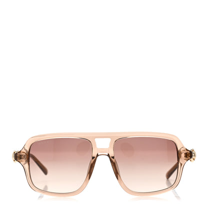 Gucci Acetate Horsebit Frame Sunglasses GG2052S Beige Transparent 2 of 9