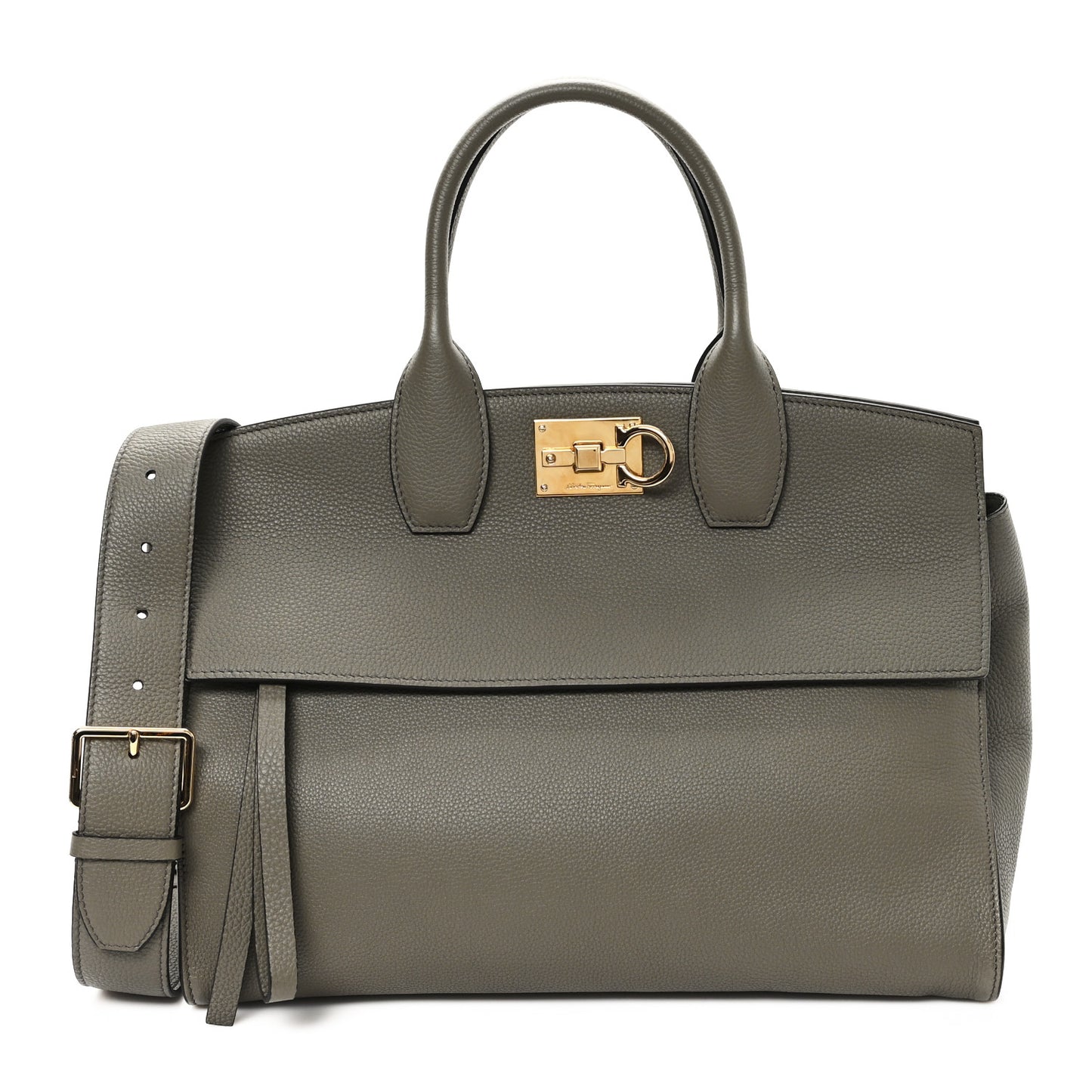 Calfskin Large Studio Soft Bag Verde Olivo