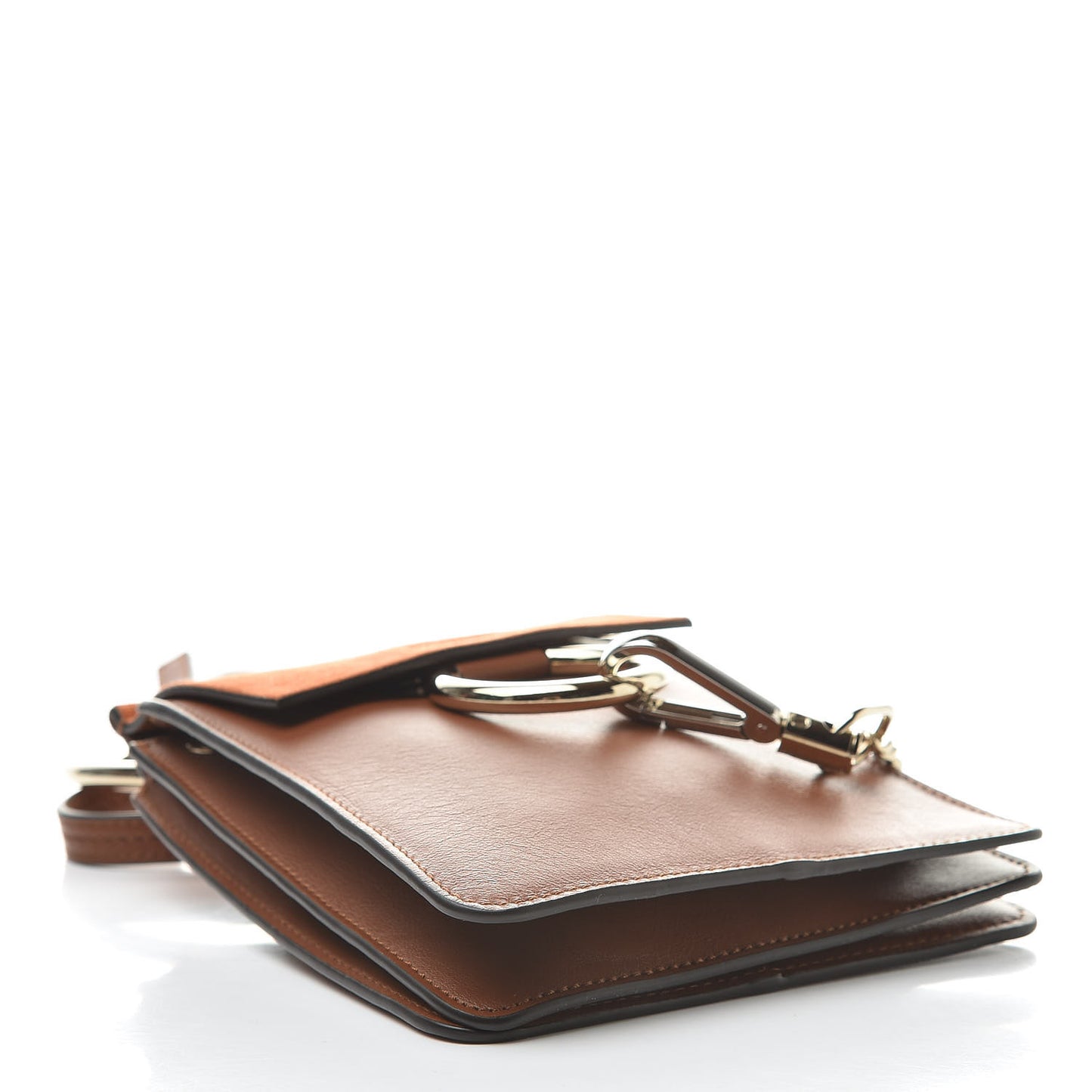 Suede Calfskin Mini Faye Bracelet Bag Tobacco
