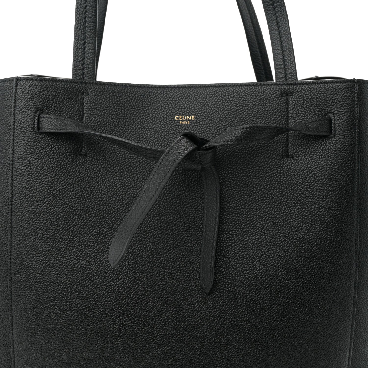 Celine Soft Grained Calfskin Small Belt Cabas Phantom Black 8 of 10