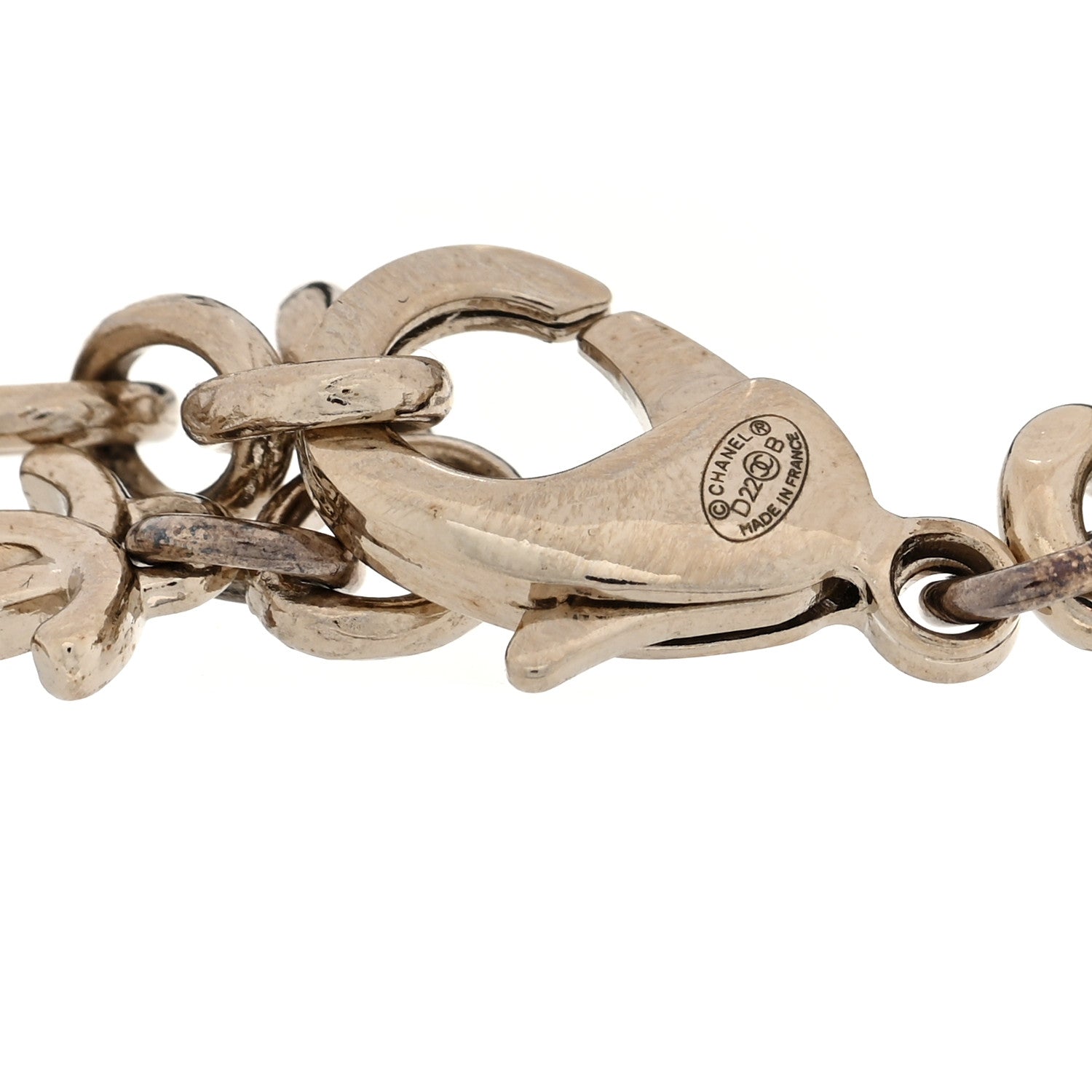 Chanel Metal Resin Crystal Chain Logo Bracelet Gold Black 4 of 5