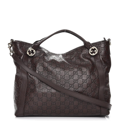 Gucci Guccissima Medium Miss GG Top Handle Bag Dark Brown 1 of 12