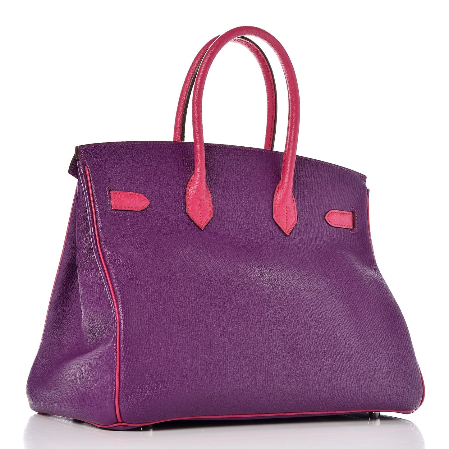Chevre Mangalore Bi-Color Horseshoe Birkin 35 Ultraviolet Rose Tyrien
