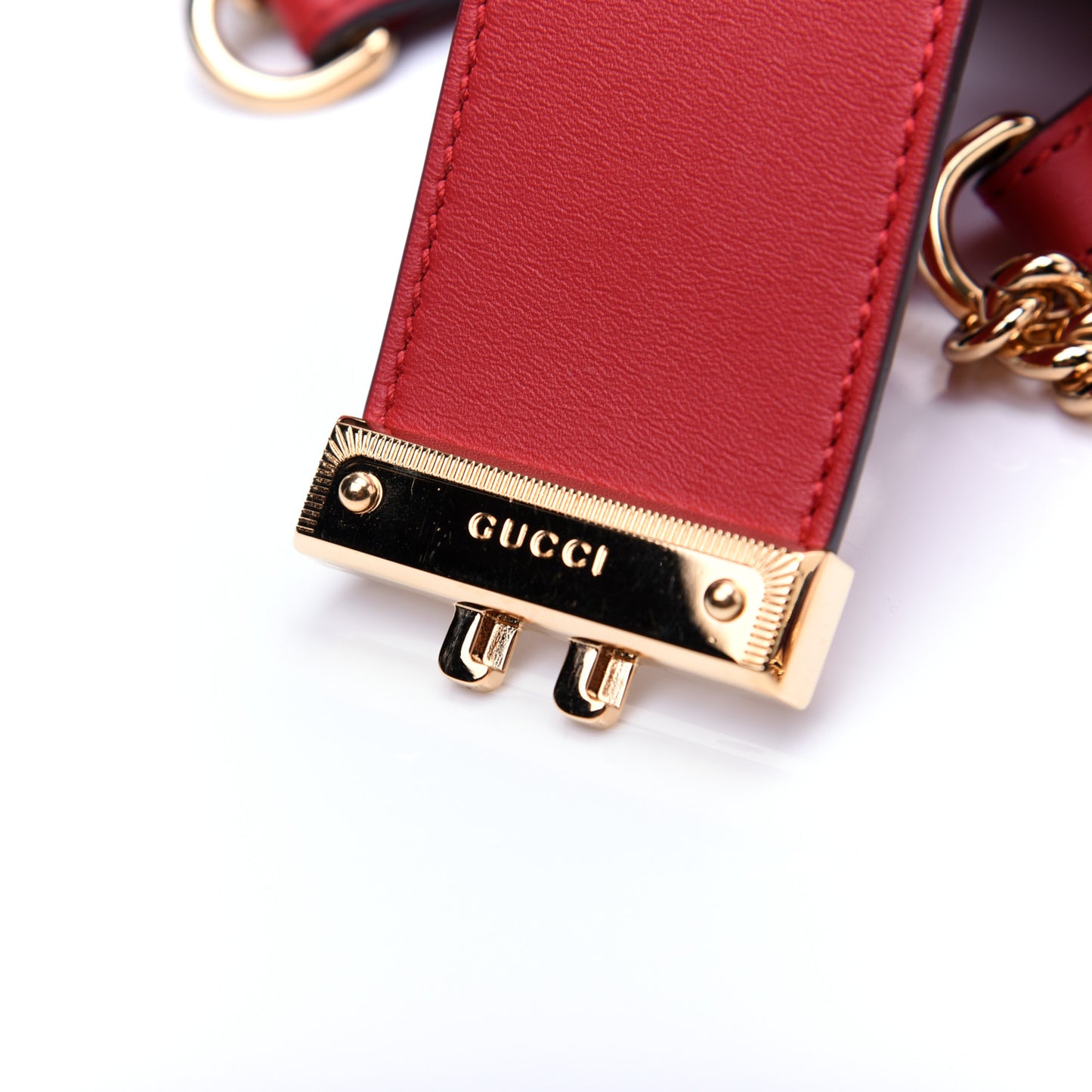 GG Supreme Monogram Medium Padlock Tote Hibiscus Red