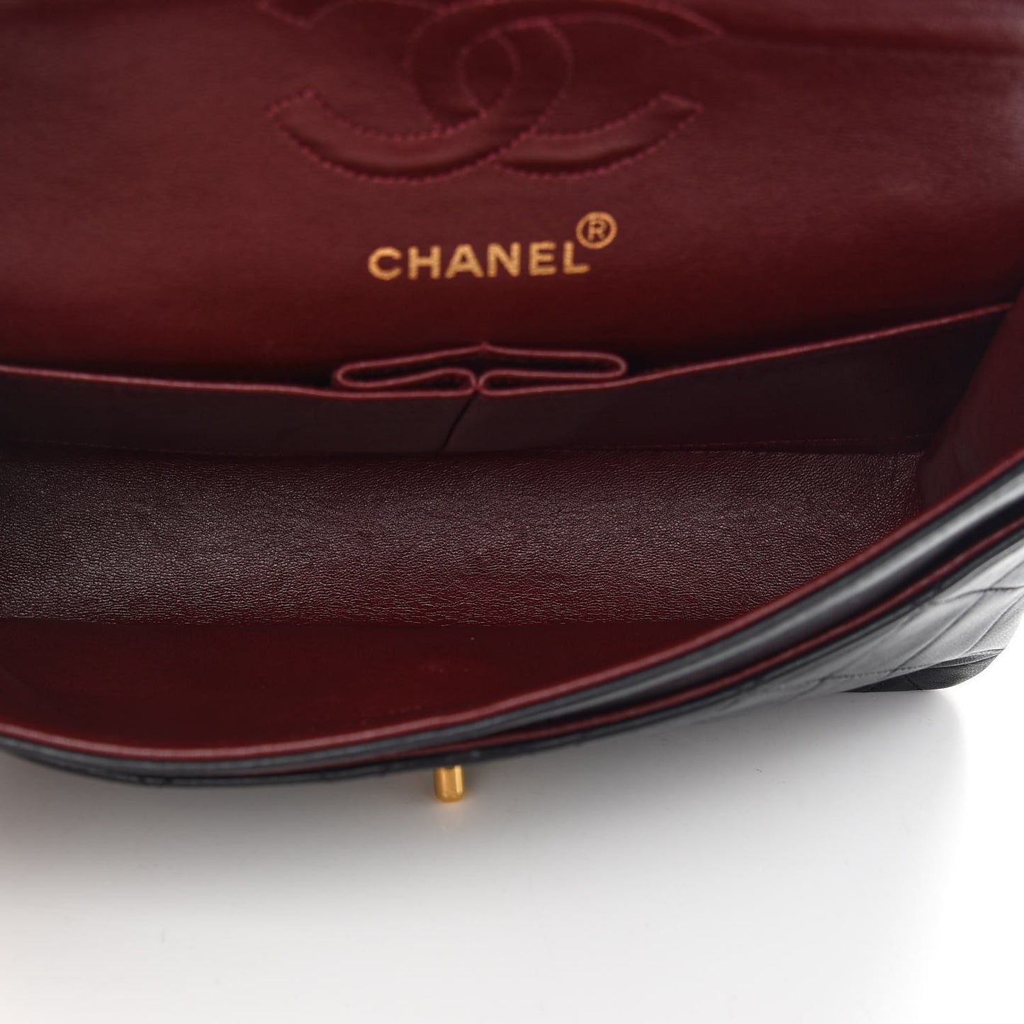 Lambskin Quilted Small Double Flap Black