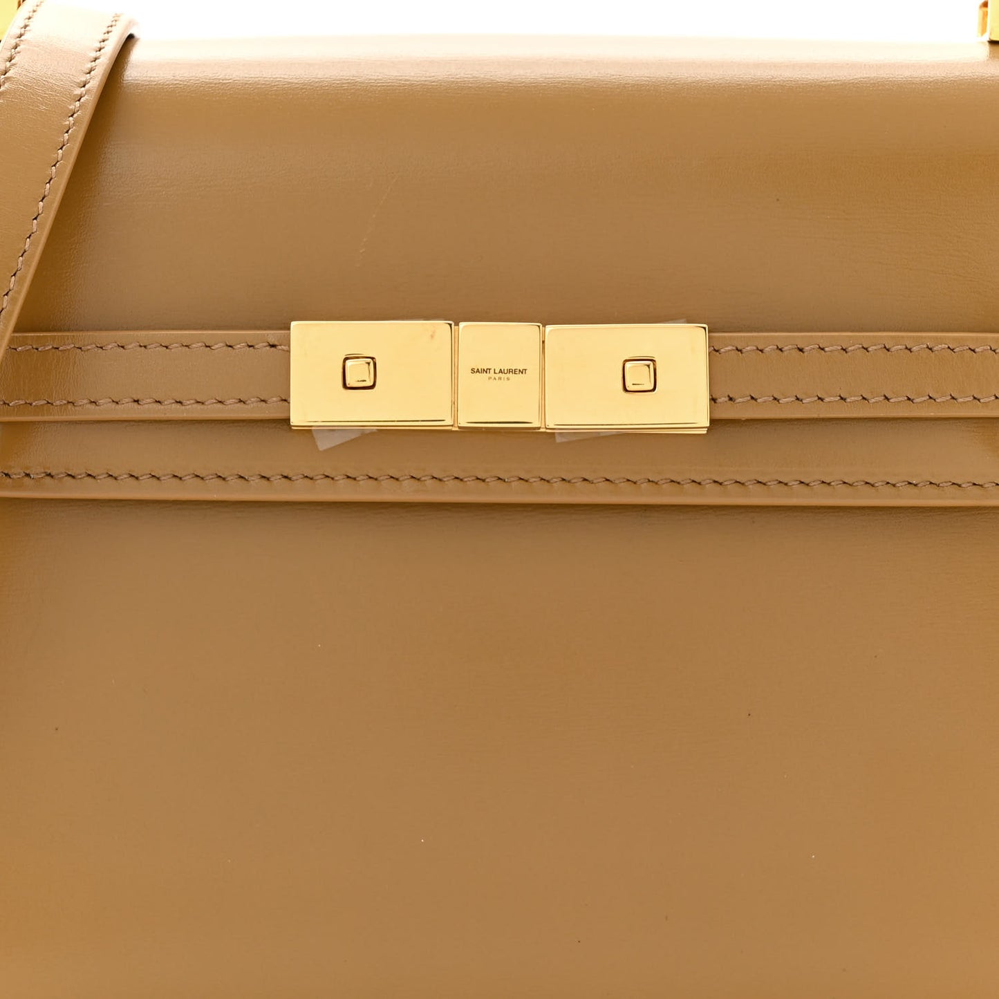 Smooth Calfskin Mini Manhattan Shoulder Bag Baguette Cheddar