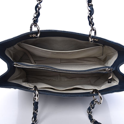 Chanel Caviar Quilted Grand Shopping Tote GST Dark Blue 5 of 14