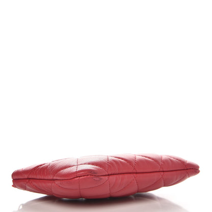 Chanel Lambskin Quilted Small Cosmetic Case Dark Pink 4 of 10